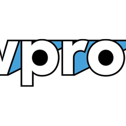 In doorzichtige hoofdletters letters het woord VPRO met zwarte omlijning. Tussen de letters zitten blauwe schaduwvlakken die rechts naar achter vallen. Dit is het beeldlogo van de VPRO.