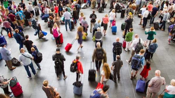 Grote drukte op het vliegveld