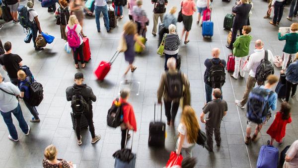 Grote drukte op het vliegveld