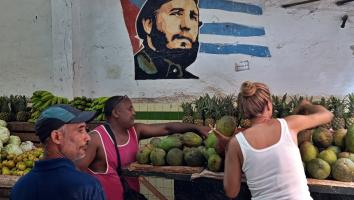 Muurschildering van Fidel Castro