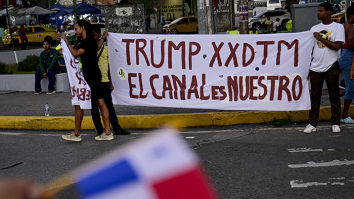 Protesten in Panama tegen de overnamen van het Panamakanaal door Trump