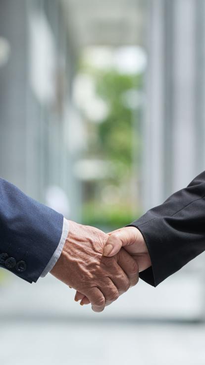 Twee zakenlui schudden de hand