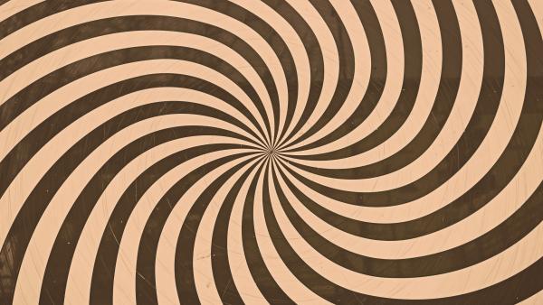 Optische illusie van een zwart-wit spiraal
