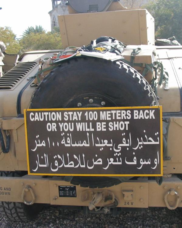 Amerikaans voertuig in Irak