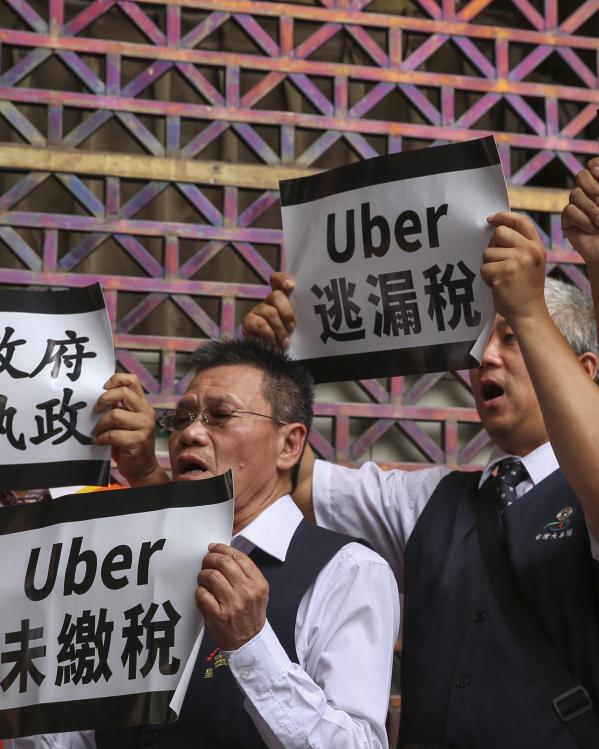 protesten tegen Uber in Taiwan