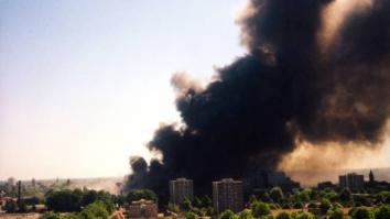 De rookpluim boven Enschede