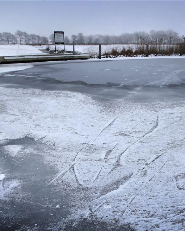 Elfstedentocht ijs sloot