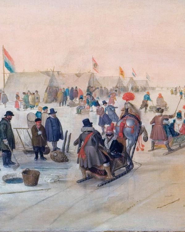Elfstedentocht Hendrick Avercamp Winterlandschap met schaatsers bij de stad Kampen