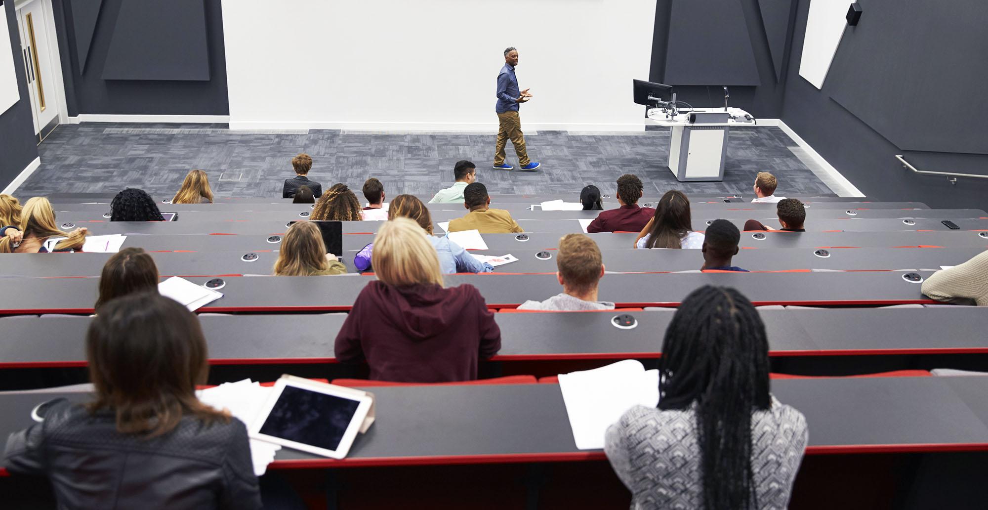studenten in collegezaal