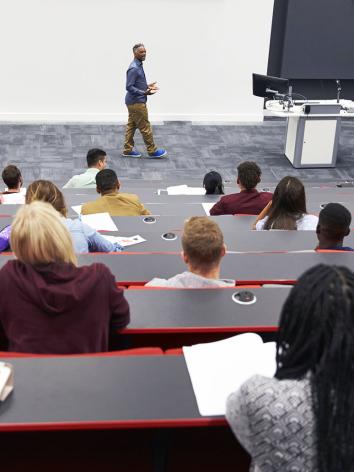 studenten in collegezaal
